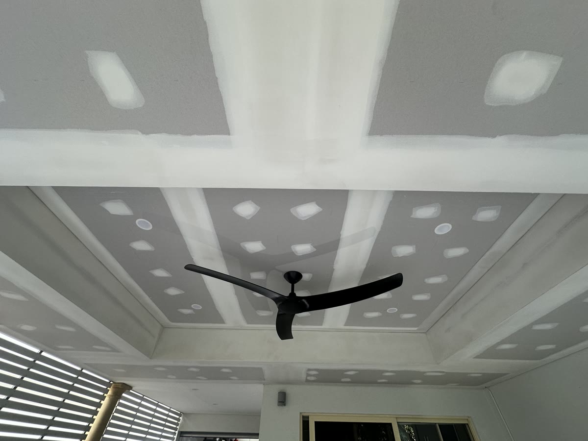 Alfresco, new ceiling flushed
